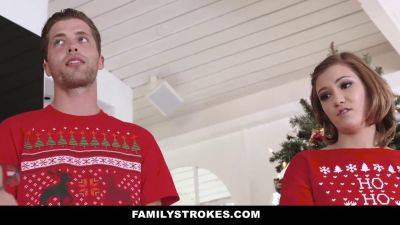 Riley Mae gets a rough Christmas fuck from her stepbro while her family is home! on vidfreenow.com