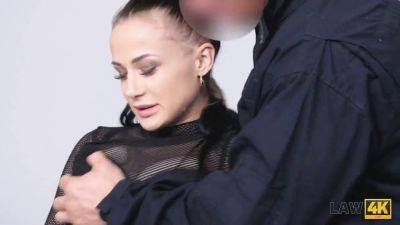 Watch this sexy criminal get her tight pussy drilled hard in jail by a security officer in 4K on vidfreenow.com