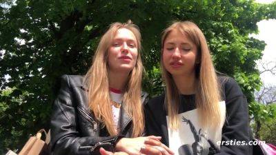 Sexy Couple Take Turns Heating Each Other Up - Blonde lesbians Hd interview outdoors - Germany on vidfreenow.com