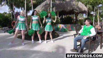 Cheerleader Work Their Asses On Jasons Cock on vidfreenow.com