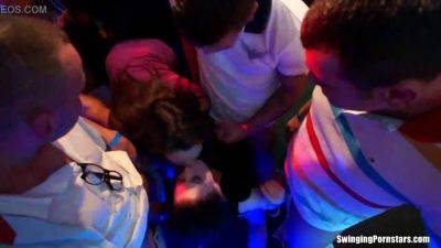 Wild club orgy with sexy babes dancing and fucking hard on vidfreenow.com