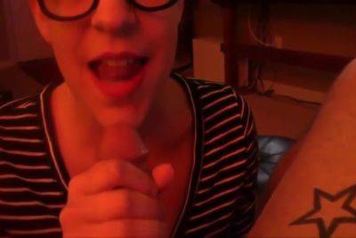 23yr Old Cute Geek Swallowing Cum At Home on vidfreenow.com