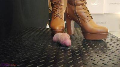 Cbt And Cock Crush Trample In Brown Knee High Boots With Tamystarly - Ballbusting Bootjob Shoejob on vidfreenow.com