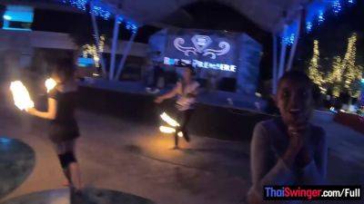 Amateur couple watches a fire show and has hot sex once back in the hotel - Thailand on vidfreenow.com