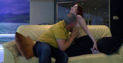 Alluring redhead loves getting intimate with her curious stepdad on vidfreenow.com