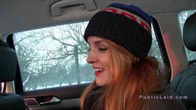 Redhead Amateur Fucks In Warm Car In Public on vidfreenow.com