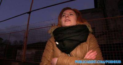 Ginger slut fucks stranger for cash in car in public POV on vidfreenow.com