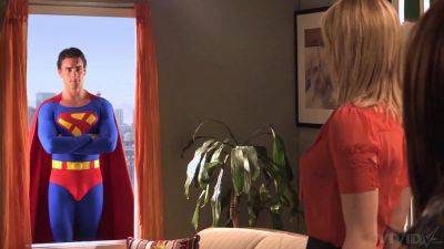 Superman's cock makes earth MILFs go crazy and crave his cumshot on vidfreenow.com