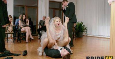 Blonde bride shares intimate hardcore sex on her wedding day on vidfreenow.com