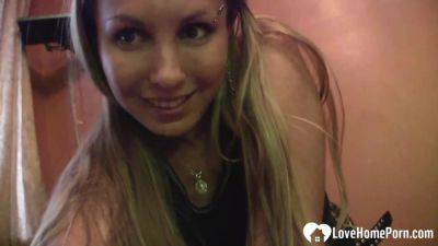 Blonde Beauty Has Fun Stripping Her Clothes Off on vidfreenow.com