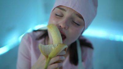 Young nurse and her banana on vidfreenow.com