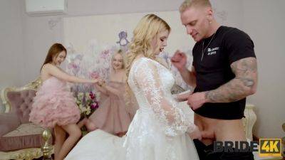 Bridesmaids and braid found out that the groom is cheating, so they fucked a best man in a FFFM - Russia on vidfreenow.com