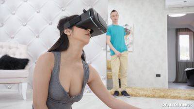 VR fantasy sex turns into reality once her stepbrother walks in on her on vidfreenow.com