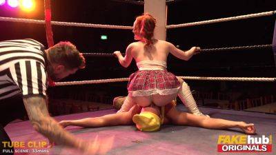 Redhead schoolgirl Ella Hughes rock inches in crazy Wrestling show - Britain on vidfreenow.com