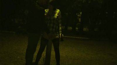 Kinky Couple Masturbates Together In A Public Park on vidfreenow.com