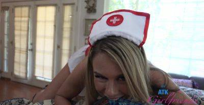 Cute babe in nurse uniform tries cock in every hole while sharing the best POV on vidfreenow.com