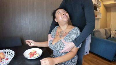 Asian Babe with Huge Natural Tits Gives Handjob and Interracial Sex - Japan on vidfreenow.com