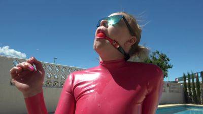 Ukcutegirl Ball Gagged Drooling Over Latex Dress P on vidfreenow.com