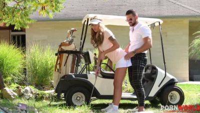 Blonde Golf Instructor Gets Stiffened Up by Big Cock Outdoor on vidfreenow.com