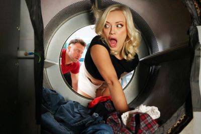 Blonde stuck in laundrymachine and will do anything for help on vidfreenow.com