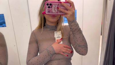 See Through Dresses Try On Haul In The Changing Room 18+ on vidfreenow.com