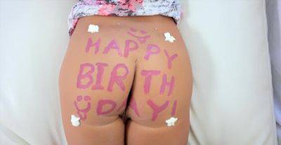 Sensual beauty creamed well after enjoying her birthday present on vidfreenow.com