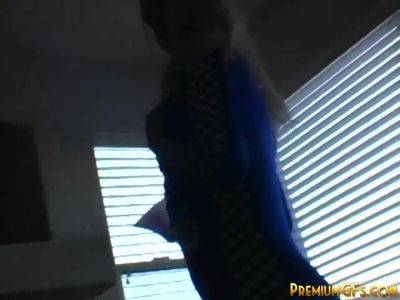 Teen babe Christine solo showing off her panties on vidfreenow.com