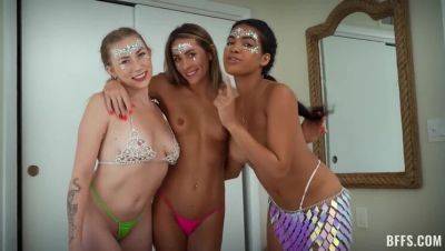 Fantasy Fest: Maya Farrell, Stella Elle & Mackenzie Mace's Big Tit Group Encounter on vidfreenow.com