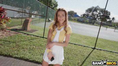 Getting picked-up by a stranger, Alexis James goes full slut after tennis on vidfreenow.com