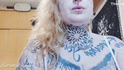 Tattooed Girl Smokes A Cigarette on vidfreenow.com