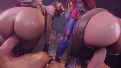 3D Porn Compilation: Sexy Big-assed D.va & Kiriko From Overwatch Get Fucked Hard In All Holes on vidfreenow.com