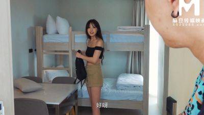 Horny Chinese roommate fucks her friend on the hostel bunk bed - China on vidfreenow.com