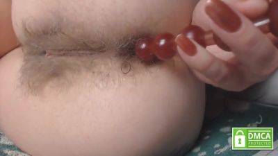 Close Up Playing With Different. Pushing Out Anal Beads Without Hands From Sexy Hairy Asshole on vidfreenow.com