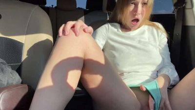 Blonde Mom's Car Masturbation with Big Black Dildo - Russia on vidfreenow.com