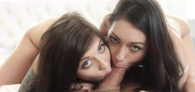 Cheerful Teen Girlfriends Sharing The Hard Cock (1) on vidfreenow.com