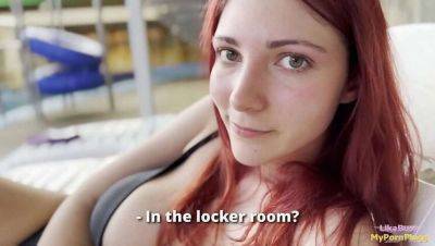 Redhead Stranger Gives Intense Blowjob and Ride in Locker Room - LikaBusy on vidfreenow.com