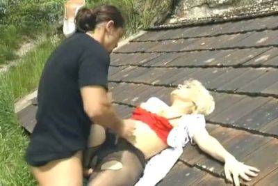 A Stunning German Blonde Gets Banged On The Roof - Germany on vidfreenow.com