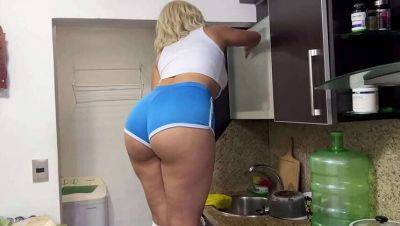 I caught my StepMom in sports shorts, cleaning the kitchen. Her big, curvaceous ass has me hooked. on vidfreenow.com