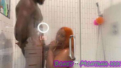 Ebony BBW Shower Fun with Juicy T & Bones Montana on vidfreenow.com