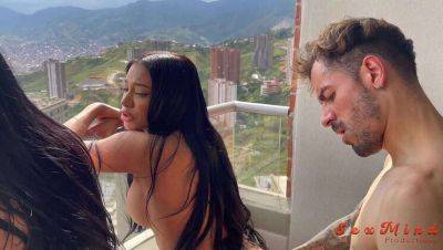 Yenifer Chacon: Venezuelan Brunette with Big Breasts in Intense Encounter with Coach on Balcony on vidfreenow.com