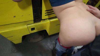 Passionate encounter: Co-worker gets rough, Creampie filled doggystyle on the forklift on vidfreenow.com