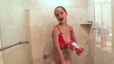 Teen Paris Milan in Shower on vidfreenow.com