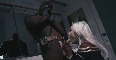 Deadpool tries hot blonde's tight holes after a generous BJ on vidfreenow.com