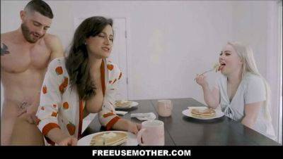 Hot MILF Threesome with Haley Spades and Penny Barber - Free Use Family Fun at Breakfast on vidfreenow.com