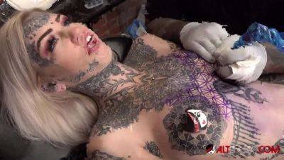 Amber Luke Gets Tattooed While Sascha Plays with Her Big Tits - Australia on vidfreenow.com