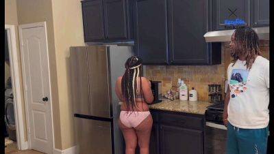 Big Booty Stepmom Fucks Stepson on New Year's - Creampie in the Kitchen on vidfreenow.com