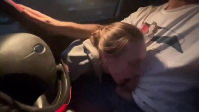 Blonde Amateur Gets Creampie in Car - POV Blowjob While Driving on vidfreenow.com