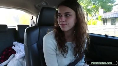 19-Year-Old Brunette Stepdaughter Ellie Eilish Sucks Stepdad for a Car - Teen Blowjob on vidfreenow.com